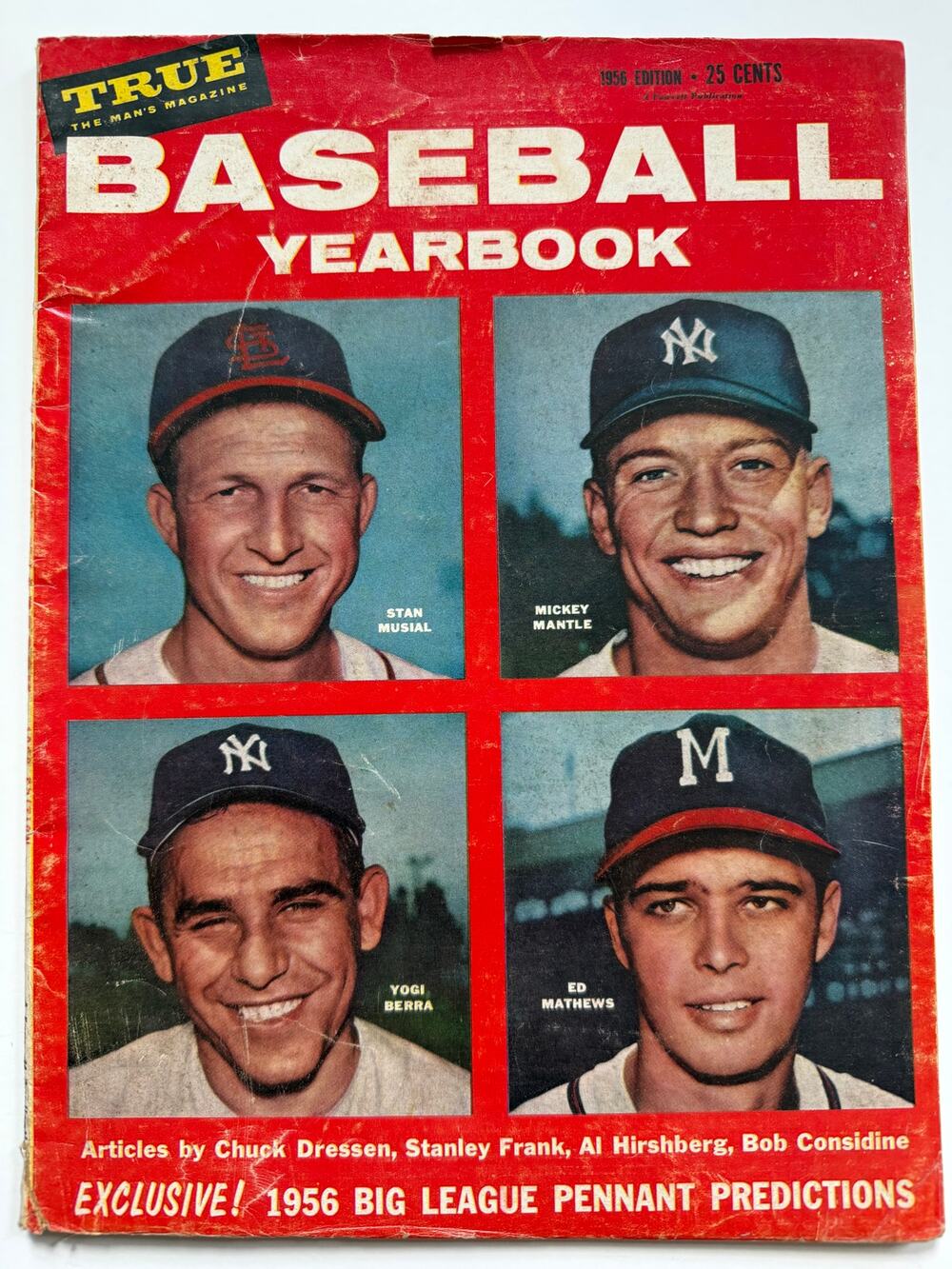 1956 Mickey Mantle Magazine New York Yankees, Stan Musial Yogi Berra, MLB Read